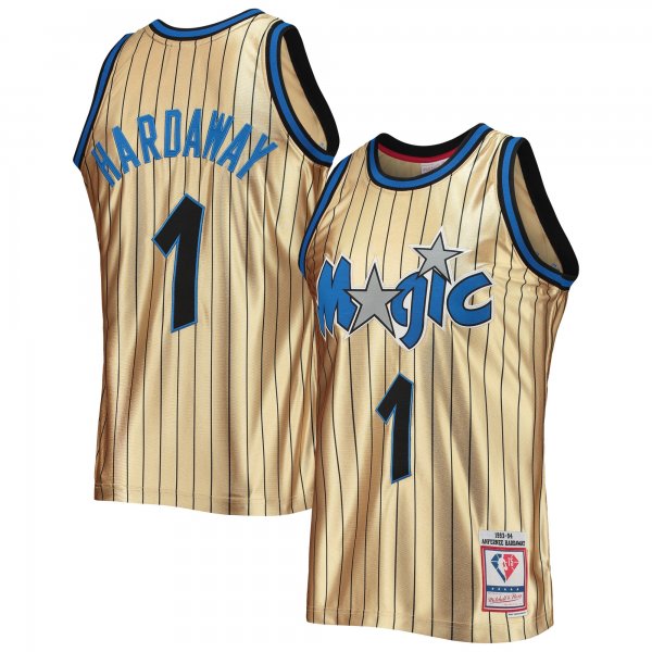 Men's Orlando Magic Penny Hardaway Gold Mitchell & Ness 75th Anniversary 1993/94 Hardwood Classics Swingman Jersey