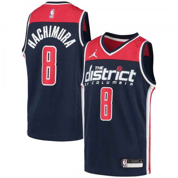 Youth Washington Wizards Rui Hachimura Jordan Brand Navy 2020/21 Swingman Player Jersey - Statement Edition