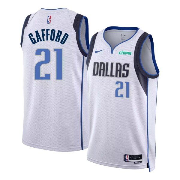 Men's Dallas Mavericks #21 Daniel Gafford Nike Association Edition White Swingman NBA Jersey