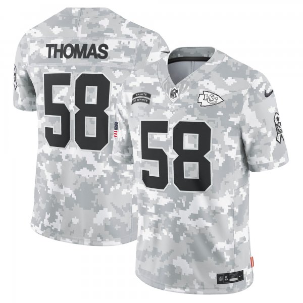 Men's Kansas City Chiefs #58 Derrick Thomas Nike Arctic Camo 2024 Salute to Service Retired Player Limited Jersey