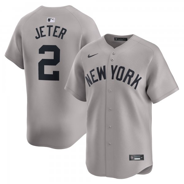 Men's New York Yankees Derek Jeter Nike Gray Away Limited Player Jersey