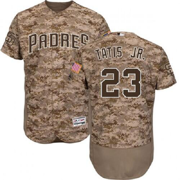 Men's San Diego Padres #23 Fernando Tatis Jr. Coffee Camo MLB Jersey