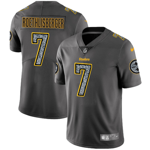 Nike Pittsburgh Steelers #7 Ben Roethlisberger Gray Static Men's Stitched NFL Vapor Untouchable Limited Jersey