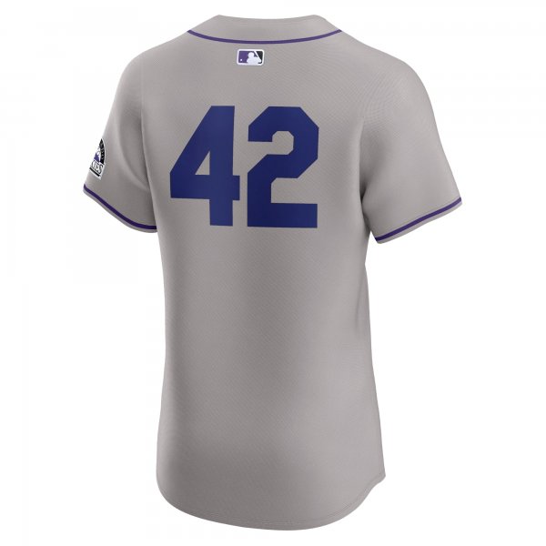 Men's Colorado Rockies Nike Gray Road 2024 Jackie Robinson Day Elite Jersey