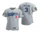 Men's Los Angeles Dodgers #3 Chris Taylor Gray 2020 World Series Flex Base Nike Jersey