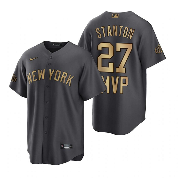 Men's New York Yankees #27 Giancarlo Stanton Black 2022 MLB All-Star MVP Jersey