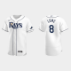 Men's Tampa Bay Rays #8 Brandon Lowe White 2020 Home Flex Base MLB Jersey