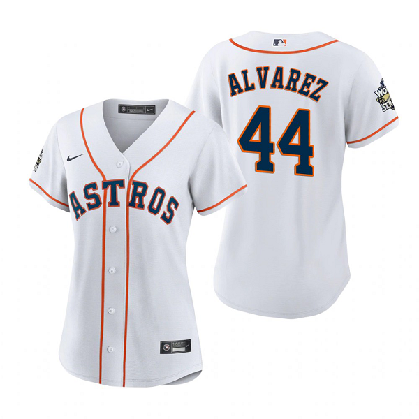 Women's Houston Astros Yordan Alvarez White 2022 World Series Cool Base Jersey