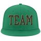 Custom Kelly Green Black-Old Gold Stitched Adjustable Snapback Hat