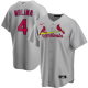 Men's Nike St. Louis Cardinals #4 Yadier Molina Gray Road 2020 MLB Jersey