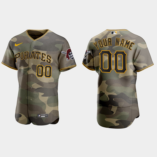 Custom Pittsburgh Pirates 2021 National Armed Forces Day MLB Jersey - Camo