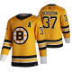 Boston Bruins #37 Patrice Bergeron Yellow Men's Adidas 2020-21 Reverse Retro Alternate NHL Jersey