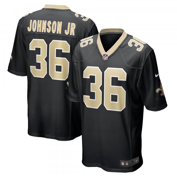 Men's New Orleans Saints Anthony Johnson Nike  Black Team Game Jersey