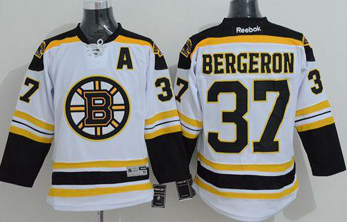 Boston Bruins #37 Patrice Bergeron White Stitched NHL Jersey