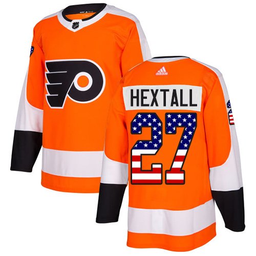 Adidas Philadelphia Flyers #27 Ron Hextall Orange Home USA Flag Stitched NHL Jersey