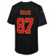 Youth Kansas City Chiefs Travis Kelce Nike Black Super Bowl LVIII Patch Carbon Fashion Game Jersey