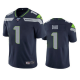 Men's Seahawks 100th Season #1 Dad Navy Vapor Untouchable Limited Stitched NFL Jersey