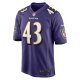 Men's Baltimore Ravens Justice Hill Nike Purple Game Jersey