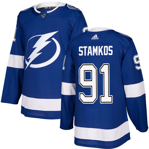 Adidas Tampa Bay Lightning #91 Steven Stamkos Blue Home Stitched NHL Jersey