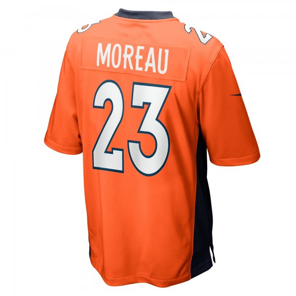 Men's Denver Broncos Fabian Moreau Nike  Orange Team Game Jersey