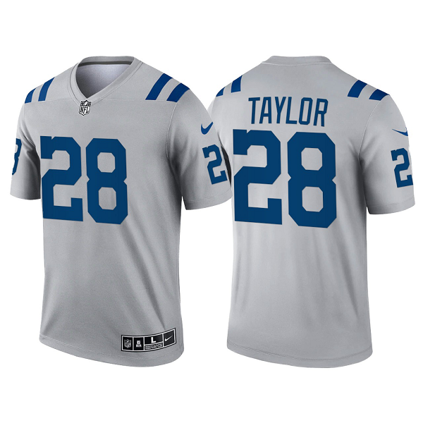 Men's Indianapolis Colts #28 Jonathan Taylor Gray 2021 Limited NFL Jersey