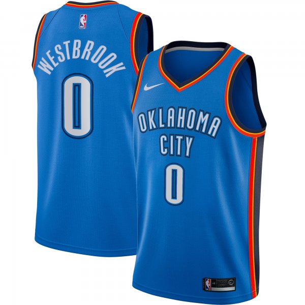 Men's Oklahoma City Thunder Russell Westbrook Nike Blue Swingman Player Jersey - Icon Edition