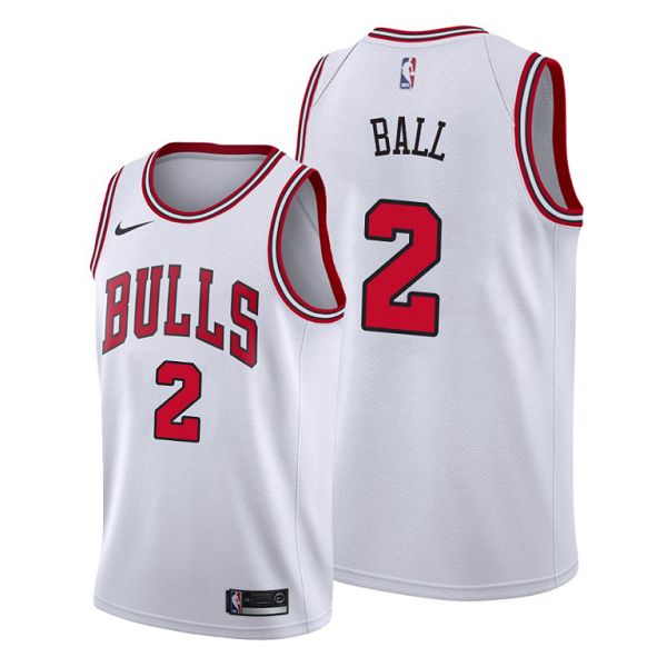 Men's Chicago Bulls #2 Lonzo Ball 2021 Trade White Association Edition NBA Jersey