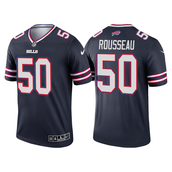 Men's Buffalo Bills #50 Gregory Rousseau Navy 2021 Limited NFL Jersey