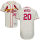 St. Louis Cardinals #20 Lou Brock Cream Flexbase Collection Stitched MLB Jersey