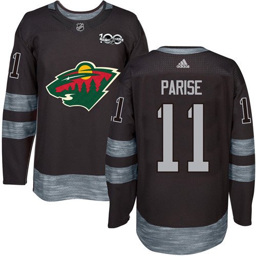 Minnesota Wild #11 Zach Parise Black 1917-2017 100th Anniversary Stitched NHL Jersey