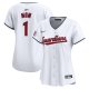 Women's Cleveland Guardians Nike White #1 Mom Home Limited Jersey