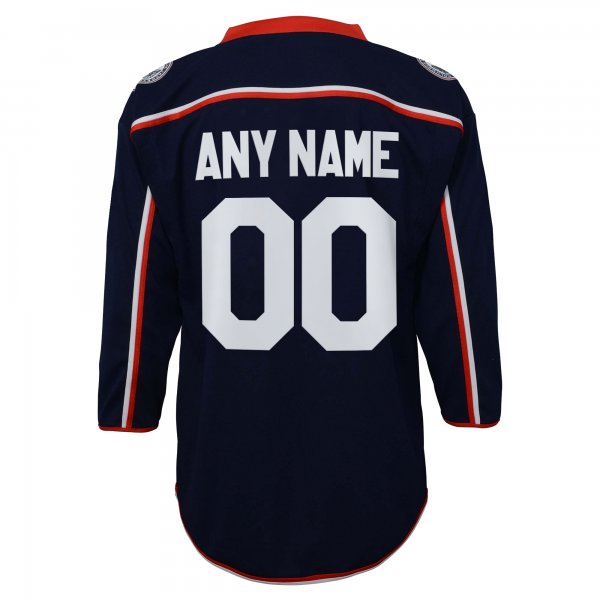 Youth Columbus Blue Jackets  Navy Home Replica Custom Jersey