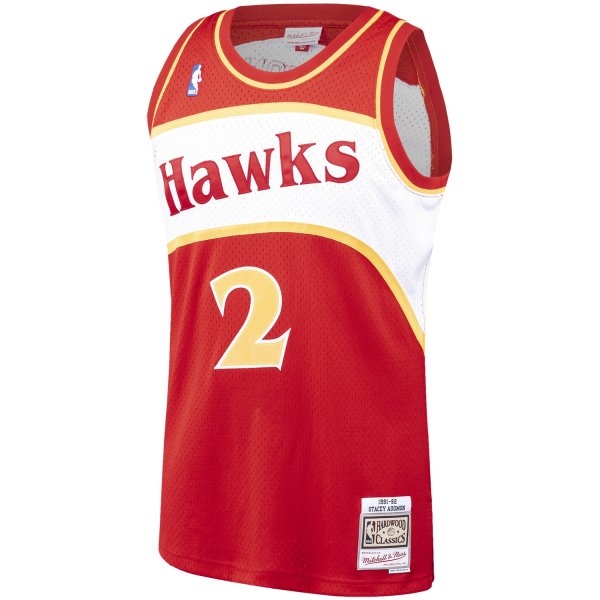 Men's Atlanta Hawks Stacey Augmon Mitchell & Ness Red 1991/92 Hardwood Classics Swingman Jersey