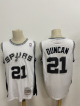 Men's San Antonio Spurs #21 Tim Duncan White Hardwood Classics Soul Swingman Throwback Jersey