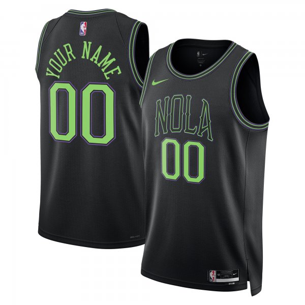 Unisex New Orleans Pelicans  Nike Black 2023/24 Custom Swingman Jersey - City Edition