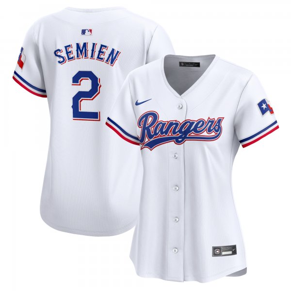 Women's Texas Rangers #2 Marcus Semien Nike White Home Limited Player Jersey