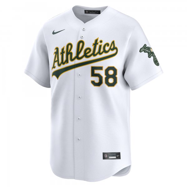 Men's Oakland Athletics Paul Blackburn Nike White Home Limited Player Jersey