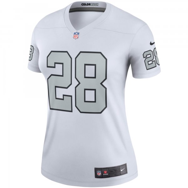 Women's Las Vegas Raiders Josh Jacobs Nike White Color Rush Legend Player Jersey