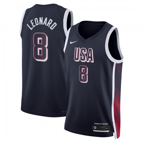 Unisex Men's USA Basketball #8 Kawhi Leonard Nike Navy 2024 Swingman Player Jersey