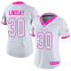 Women's Nike Denver Broncos #30 Phillip Lindsay White/Pink Stitched NFL Limited Rush Fashion Jersey