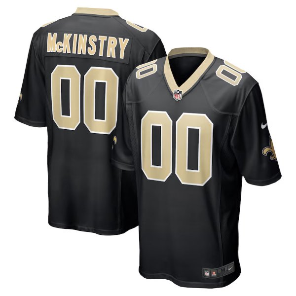 Men's New Orleans Saints Ga'QuincyÃ¨ÂÂ½McKinstryÃ¨ÂÂ½Nike Black 2024 NFL Draft Player Game Jersey