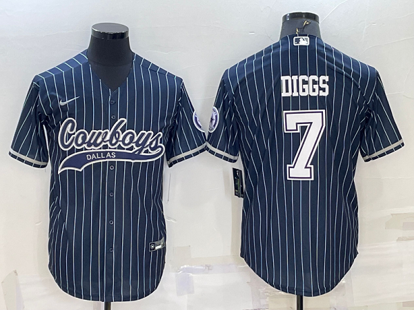 Men's Dallas Cowboys #7 Trevon Diggs Blue Stitched Baseball Cool Base Jersey