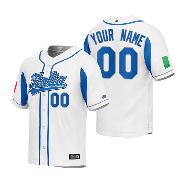 Italy Baseball Custom White 2023 World Baseball Classic Jersey