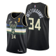 Men's Milwaukee Bucks #34 Giannis Antetokounmpo 2021 NBA Finals Champions Black Jersey