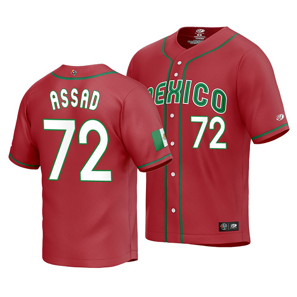 Mexico Baseball Javier Assad 2023 World Baseball Classic Red Replica Jersey