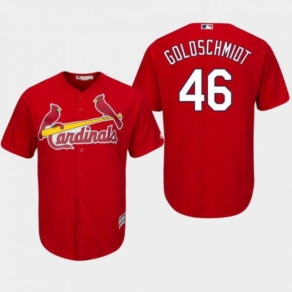 Men's St. Louis Cardinals #46 Paul Goldschmidt Scarlet Majestic Cool Base Alternate Jersey