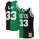 Men's Boston Celtics Larry Bird Mitchell & Ness Black/Kelly Green Hardwood Classics 1985/86 Split Swingman Jersey