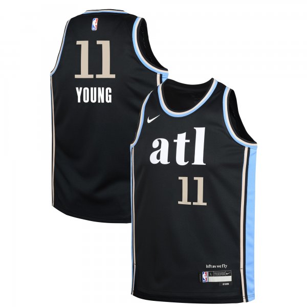 Youth Atlanta Hawks Trae Young Nike Black  Swingman Replica Jersey - City Edition