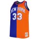 Men's New York Knicks Mitchell & Ness Blue/Orange Big & Tall Hardwood Classics 1991/92 Split Swingman Jersey