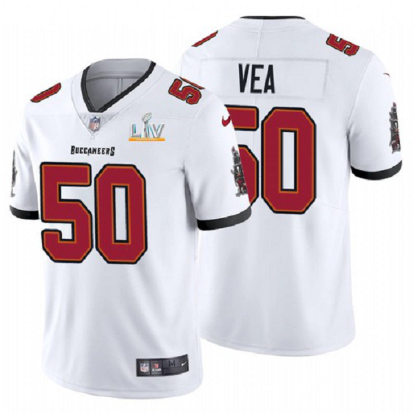 Men's Tampa Bay Buccaneers Vita Vea White 2021 Super Bowl LV Jersey